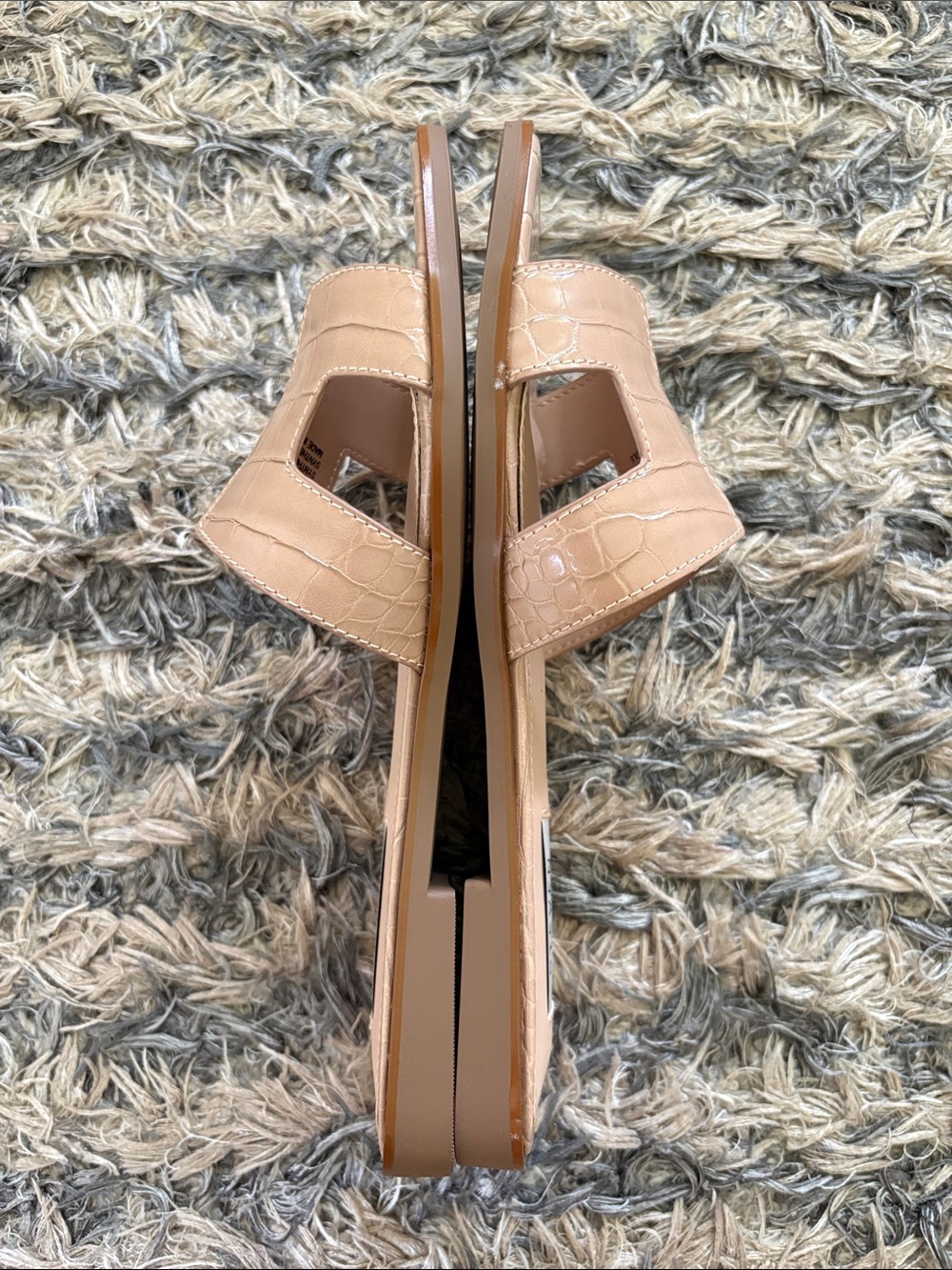 New! STEVEN New York Croc-Embossed Tan Slide Mules Size 6 - Picture 3 of 9